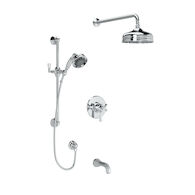 PALLADIAN 1/2" THERMOSTATIC & PRESSURE BALANCE 3 FUNCTION SYSTEM WITH INTEGRATED VOLUME CONTROL, Polished Chrome, medium